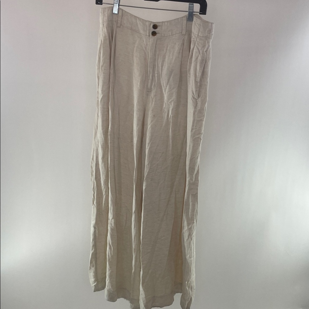 CeCe Pleated Wide Leg Trousers Off-White, 10 - Picture 16 of 17